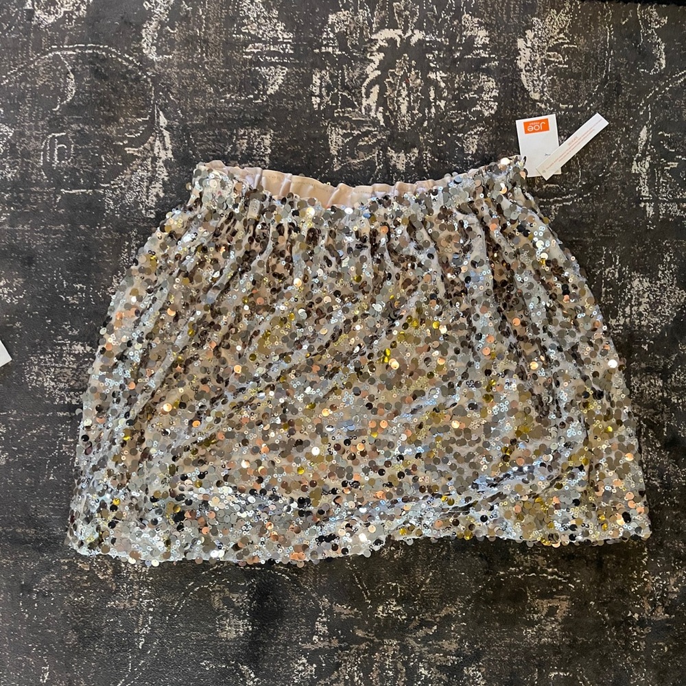 Gold Sequin Joe Fresh Mini Skirt, L